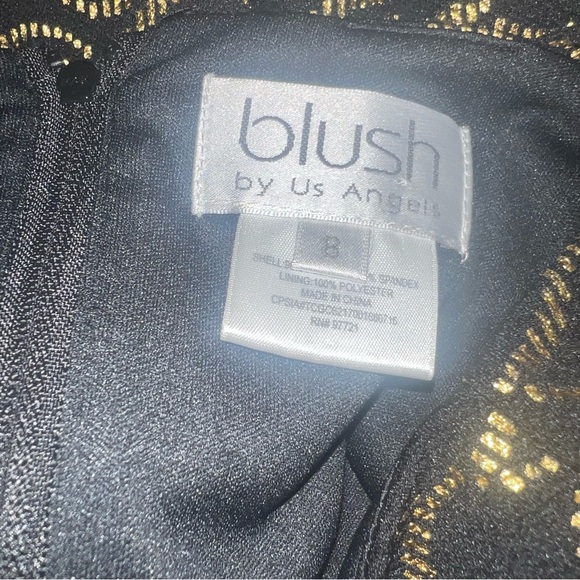 Blush by Us Angels girls Black and Gold rope style Dress jeweled waist 8 - Picture 3 of 3